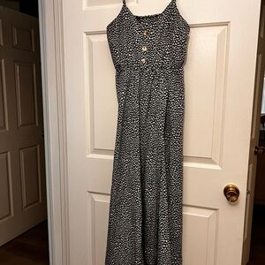 SHEIN Black and White Polka-Dot Maxi Dress
